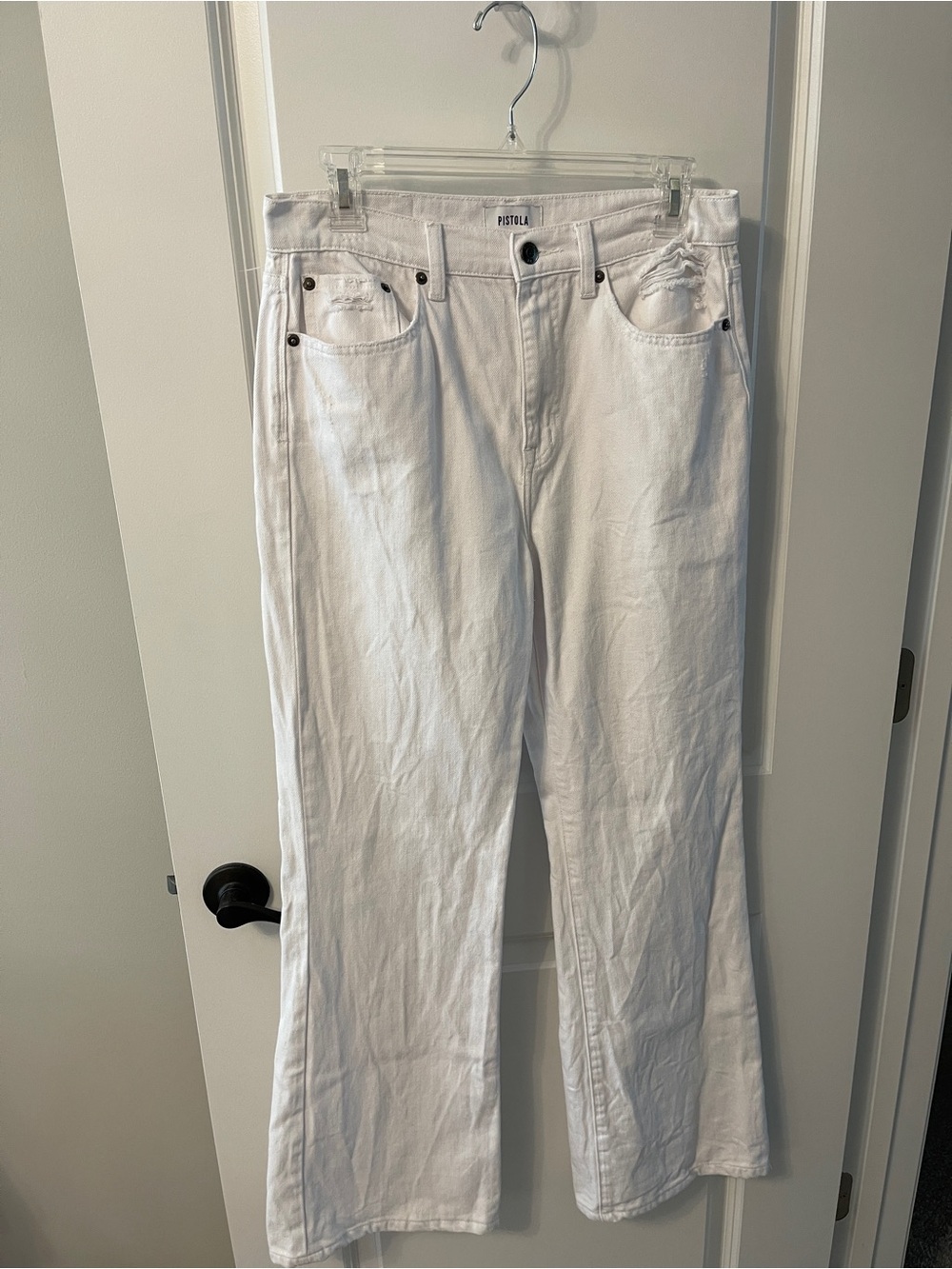 Pistola White High Rise Wide Leg Jeans Size 27